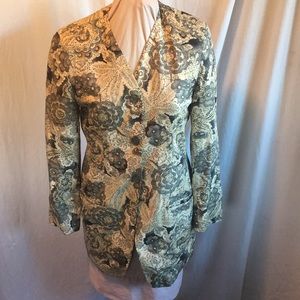 Anne Klein II Floral Silk Blazer with three buttons size 8